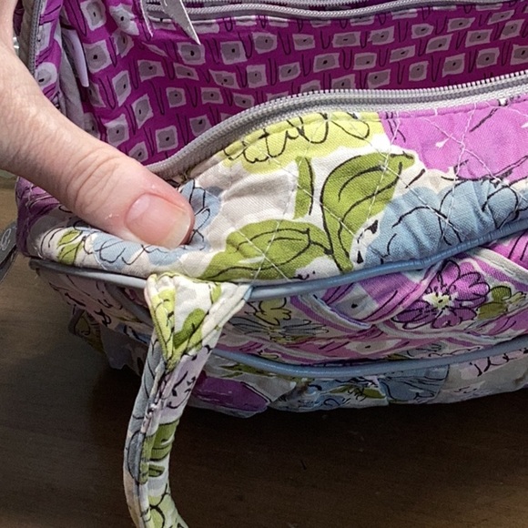 Vera Bradley Grey and Pink Small Tote - Picture 12 of 13